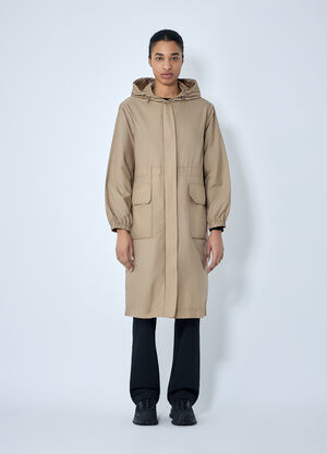Moncler Hooded Parka Coat Beige mon0264013