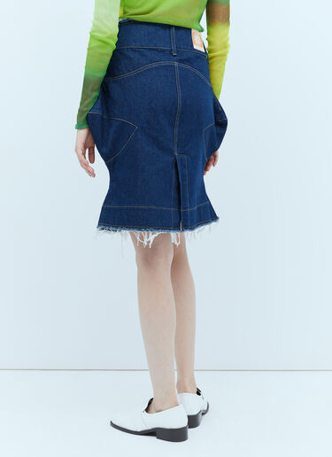 LN-CC® - Paula Canovas del Vas: スパイキーデニムスカート - ブルー Paula Canovas del Vas スパイキーデニムスカート ブルー pcd0254004