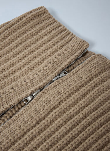 LN-CC® - Dries Van Noten: Zip-Up Scarf - Beige Dries Van Noten Zip-Up Scarf Beige dvn0162022