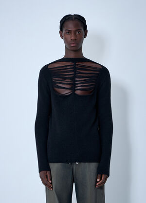 Rick Owens Wool-Blend Knit Top Black ric0161010