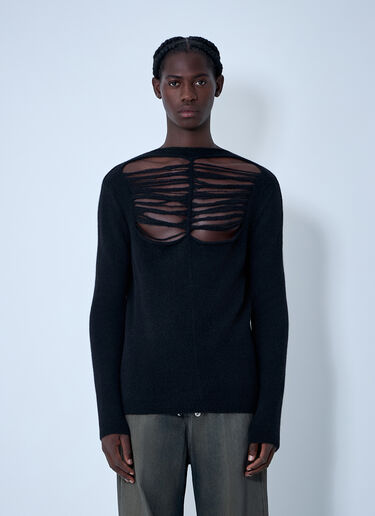 Rick Owens Wool-Blend Knit Top Black ric0161010