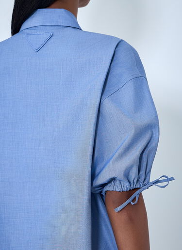 LN-CC® - Prada: Fil-à-fil Shirt - Blue Prada Fil-à-fil Shirt Blue pra0264031