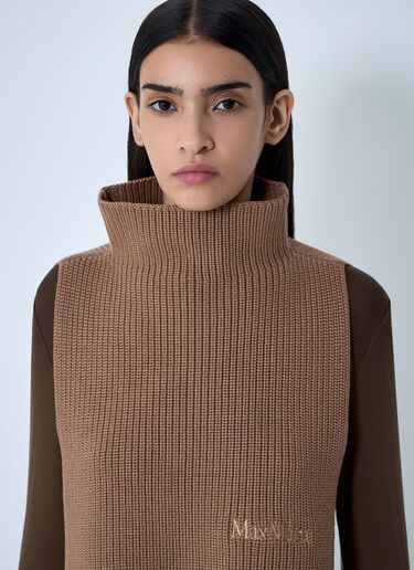 LN-CC® - Max Mara: Logo Motif Wool Scarf - Camel Max Mara Logo Motif Wool Scarf Camel max0262034
