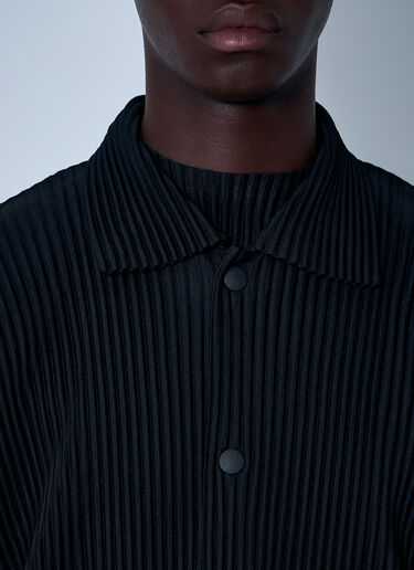 Homme Plissé Issey Miyake Pleated Zip-Up Jacket Black hmp0160013