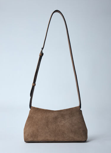 LN-CC® - TOTEME: T-Lock Suede Clutch - Brown TOTEME T-Lock Suede Clutch Brown tot0260006