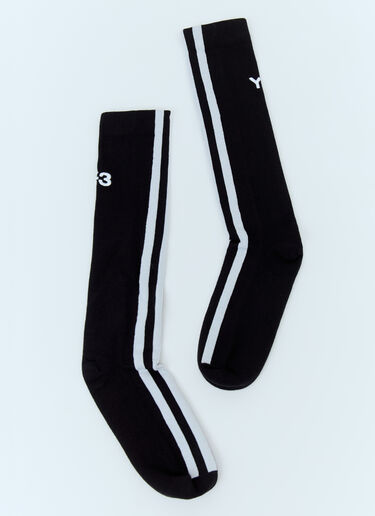 LN-CC® - Y-3: STRP Socks - Black Y-3 STRP Socks Black yyy0158022
