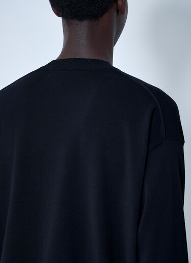 LN-CC® - Comme des Garçons Homme: 로고 프린트 면 스웨터 - 블랙 Comme des Garçons Homme 로고 프린트 면 스웨터 블랙 cdh0160006