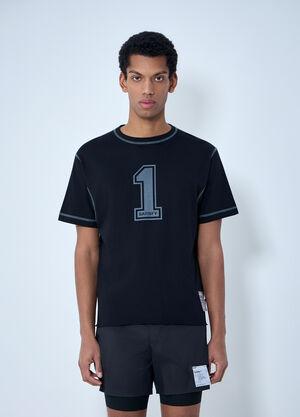 LN-CC® - Satisfy: Logo Motif Cotton Jersey T-Shirt - Black Satisfy Logo Motif Cotton Jersey T-Shirt Black sat0162014