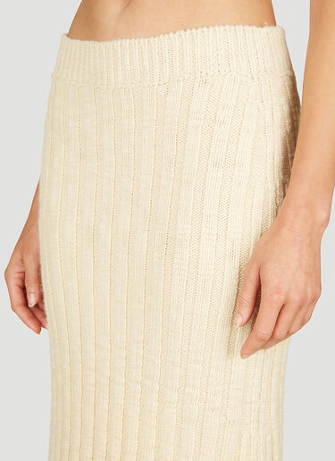 LN-CC® - Jil Sander+: Wool Rib Midi Skirt - Beige Jil Sander+ Wool Rib Midi Skirt Beige jsp0253010