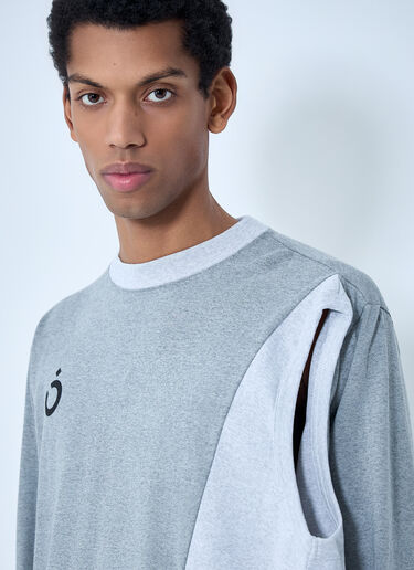 LN-CC® - NÒMARYTHM TEXTILE: Asymmetrical Long Sleeve Top - Grey NÒMARYTHM TEXTILE Asymmetrical Long Sleeve Top Grey nma0162002