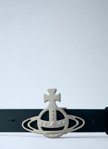 LN-CC® - Vivienne Westwood: Line Orb Buckle Belt - Black Vivienne Westwood Line Orb Buckle Belt Black vvw0163020