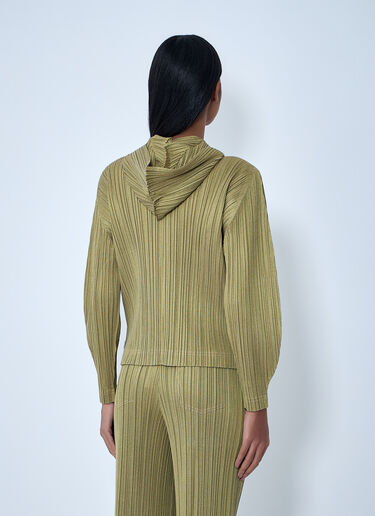 Pleats Please Issey Miyake 리브드 니트 후드 스웨트셔츠 노랑 plp0263010