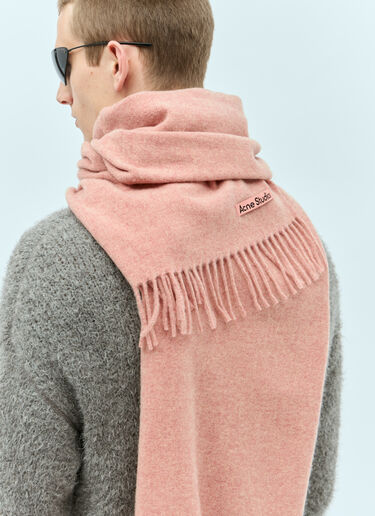 Acne Studios Fringe Wool Scarf Pink acn0155051