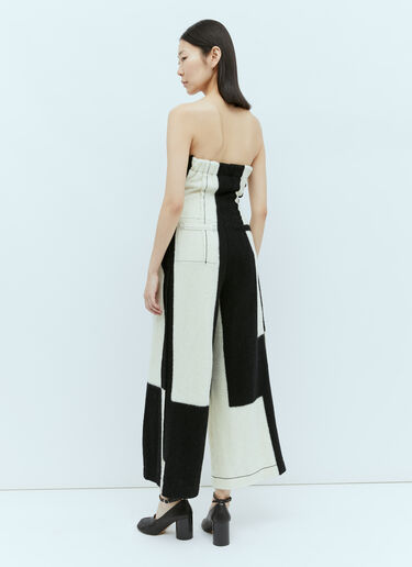 LN-CC® - Issey Miyake: Rectilinear 缩绒连身裤 - 白色 Issey Miyake Rectilinear 缩绒连身裤 白色 ism0254004