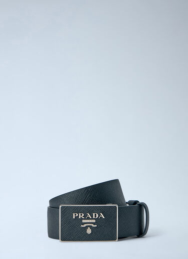 LN-CC® - Prada: Saffiano Leather Belt - Black Prada Saffiano Leather Belt Black pra0365001