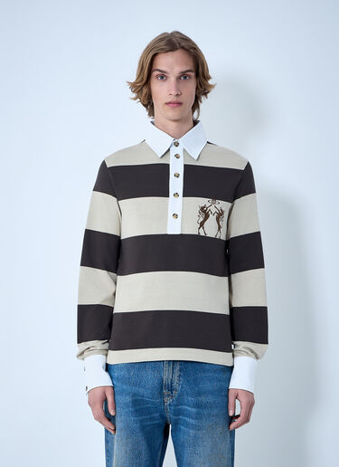 LN-CC® - Vivienne Westwood: Archive Rugby Cotton Polo Shirt - Brown Vivienne Westwood Archive Rugby Cotton Polo Shirt Brown vvw0164014