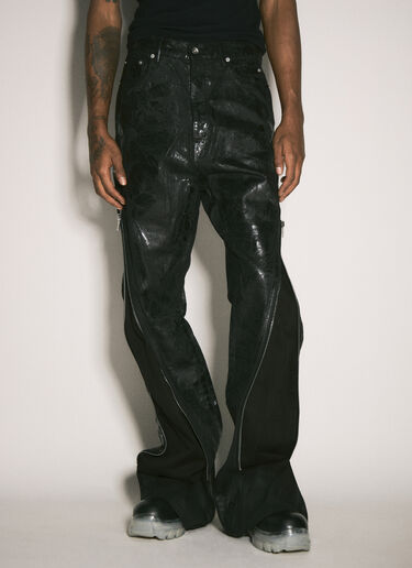 LN-CC® - Rick Owens DRKSHDW: Bolan Distressed Jeans - Black Rick Owens DRKSHDW Bolan Distressed Jeans Black drk0158010