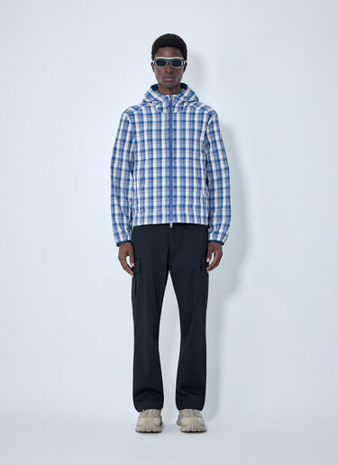 Moncler Natisone Check Hooded Jacket Blue mon0164001