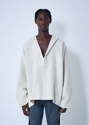 LN-CC® - Rick Owens: Kaftan Sweater - White Rick Owens Kaftan Sweater White ric0162008