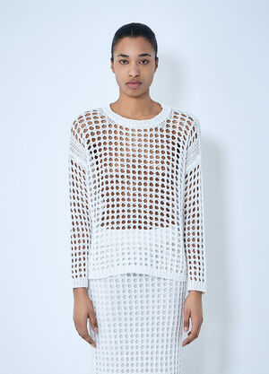 Max Mara Open-Knit Jumper White max0264024
