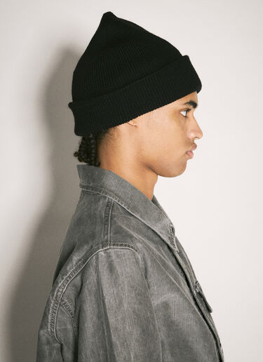 Our Legacy Wool Knit Beanie Hat Black our0358010