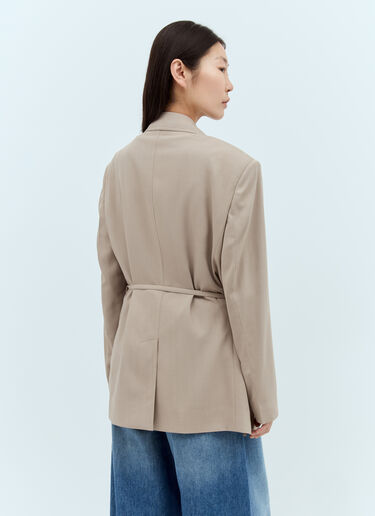 LN-CC® - Acne Studios: 戗驳领束带西装外套 - 米色 Acne Studios 戗驳领束带西装外套 米色 acn0257017