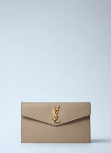 LN-CC® - Saint Laurent: Medium Uptown Clutch - Beige Saint Laurent Medium Uptown Clutch Beige sla0260036