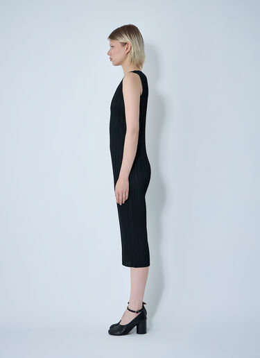 LN-CC® - Pleats Please Issey Miyake: Pleated Midi Dress - Black Pleats Please Issey Miyake Pleated Midi Dress Black plp0260019