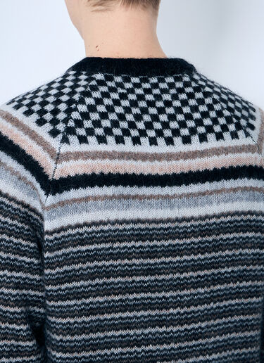 NÒMARYTHM TEXTILE 格纹条纹针织衫  灰色 nma0158002