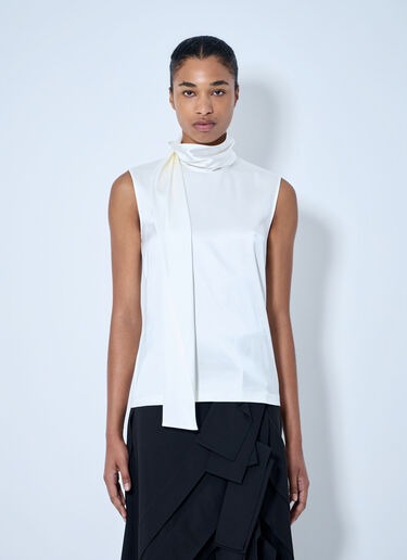 Bottega Veneta Sleeveless High-Neck Top White bov0264064