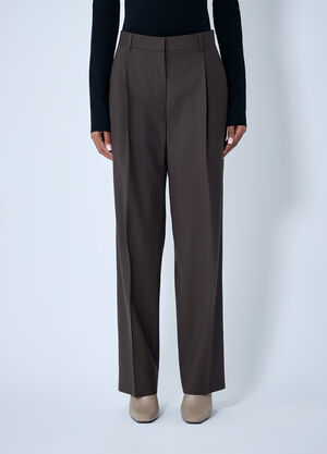 TOTEME Pleated Pants Brown tot0263021