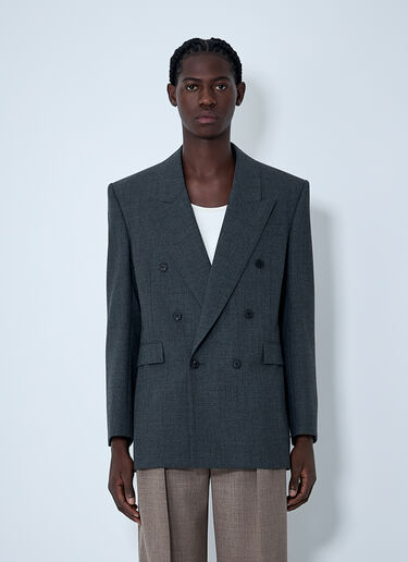 LN-CC® - Saint Laurent: Double-Breasted Wool Blazer - Black Saint Laurent Double-Breasted Wool Blazer Black sla0162007