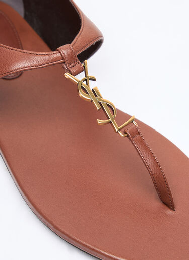 LN-CC® - Saint Laurent: Cassandra Sandals - Brown Saint Laurent Cassandra Sandals Brown sla0257045