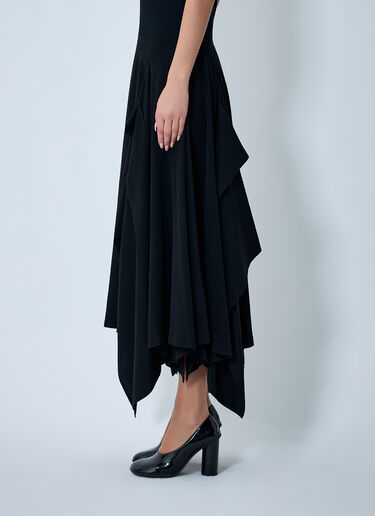 Yohji Yamamoto 拼接喇叭中长裙 黑色 yoy0262007