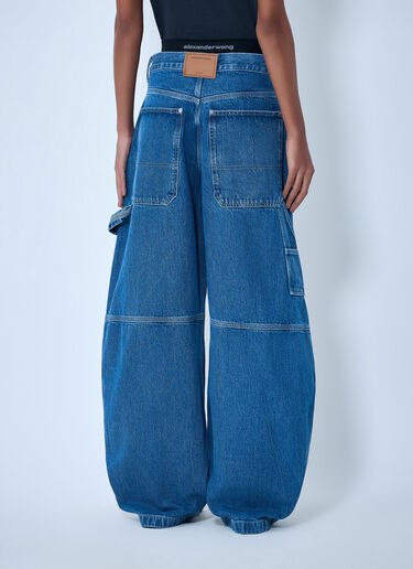 LN-CC® - Alexander Wang: Logo Motif Denim Jeans - Dark Blue Alexander Wang Logo Motif Denim Jeans Dark Blue awg0263031