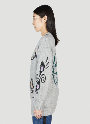 LN-CC® - Stella McCartney: Folklore Embroidery Sweater - Grey Stella McCartney Folklore Embroidery Sweater Grey stm0253005