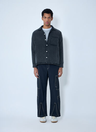LN-CC® - NÒMARYTHM TEXTILE: Relaxed Button-Down Shirt - Black NÒMARYTHM TEXTILE Relaxed Button-Down Shirt Black nma0162004