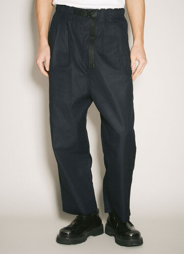 Comme des Garçons Homme Cotton-Blend Belted Pants Navy cdh0158011