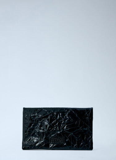 LN-CC® - MM6 Maison Margiela: Single-Stitch Logo Clutch Bag - Black MM6 Maison Margiela Single-Stitch Logo Clutch Bag Black mmm0264022