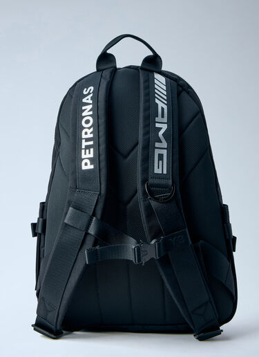 LN-CC® - Y-3 MERCEDES: Embroidered Logo Backpack - Black Y-3 MERCEDES Embroidered Logo Backpack Black yyy0364072