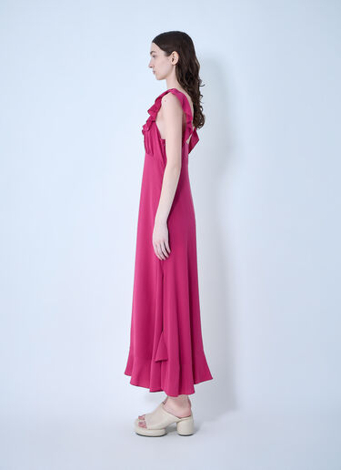 LN-CC® - Chloé: Ruffled Silk Dress - Pink Chloé Ruffled Silk Dress Pink chl0263051