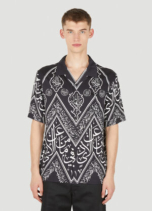 LN-CC® - GmbH: Graphic Print Bowling Shirt - Black GmbH Graphic Print Bowling Shirt Black gmb0150020