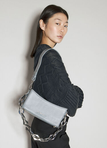LN-CC® - Han Kjøbenhavn: Diamond Chain Leather Shoulder Bag - Grey Han Kjøbenhavn Diamond Chain Leather Shoulder Bag Grey han0255019