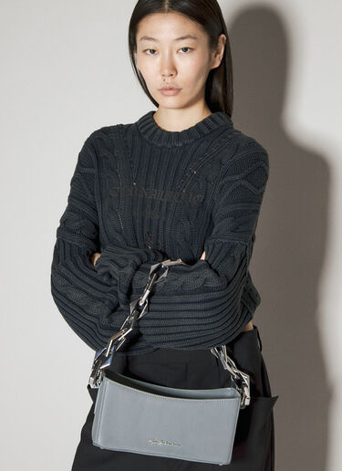 LN-CC® - Han Kjøbenhavn: Diamond Chain Leather Shoulder Bag - Grey Han Kjøbenhavn Diamond Chain Leather Shoulder Bag Grey han0255019