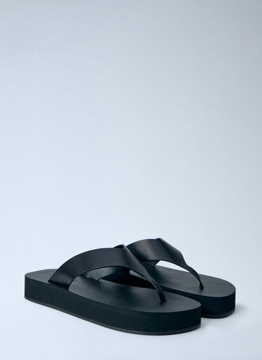 LN-CC® - The Row: Dune Platform Thong Sandals - Black The Row Dune Platform Thong Sandals Black row0264071