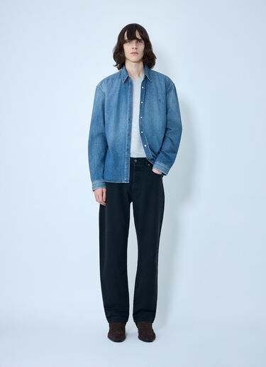LN-CC® - Saint Laurent: Loose Straight Denim Pants - Black Saint Laurent Loose Straight Denim Pants Black sla0164001