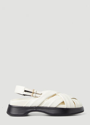 LN-CC® - Reike Nen: Pie Buckle Sandals - White Reike Nen Pie Buckle Sandals White rkn0247008