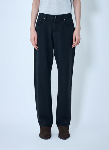 LN-CC® - Saint Laurent: Loose Straight Denim Pants - Black Saint Laurent Loose Straight Denim Pants Black sla0164001