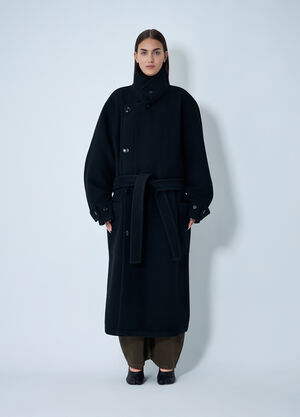 Lemaire Wrap Wool Coat Black lem0362020