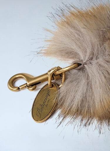 LN-CC® - Balenciaga: Faux Fur Bag Strap - Cream Balenciaga Faux Fur Bag Strap Cream bal0262020